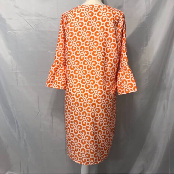 Buckhead Betties. Orange/white dress. Size XL. - Picture 3 of 7